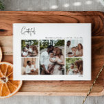 Modern Christmas Script Grateful Five-Photo Holiday Card<br><div class="desc">This modern Christmas script grateful five-photo holiday card is perfect for your minimalist shabby chic boho black and white holiday greeting. The minimal whimsical handwritten calligraphy is delicate and rustic while staying classy and elegant. The design reflects a simple all-white winter day and evokes memories of a more simplistic life....</div>