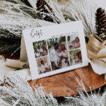 Modern Christmas Script Grateful Folded Five-Photo Holiday Card<br><div class="desc">This modern Christmas script grateful folded five-photo holiday card is perfect for your minimalist shabby chic boho black and white holiday greeting. The minimal whimsical handwritten calligraphy is delicate and rustic while staying classy and elegant. The design reflects a simple all-white winter day and evokes memories of a more simplistic...</div>