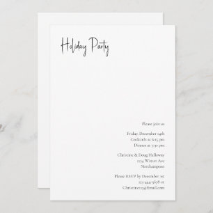Modern Christmas Script Holiday Party Invitation