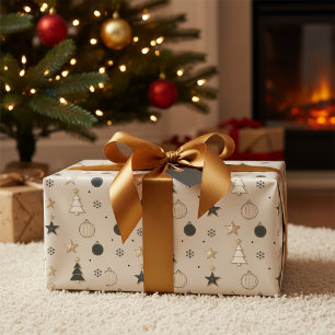 Modern Christmas Seamless Pattern Wrapping Paper