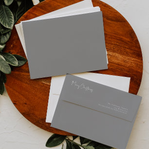 Modern Christmas   Silver Card Envelope