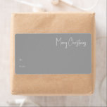 Modern Christmas | Silver Rectangle Gift Label<br><div class="desc">This modern Christmas | silver rectangle gift label is perfect for your minimalist shabby chic boho silver and white holiday greeting. The minimal whimsical handwritten calligraphy is delicate and rustic while staying classy and elegant. You will find that everything about this product is editable, so feel free to add pictures...</div>