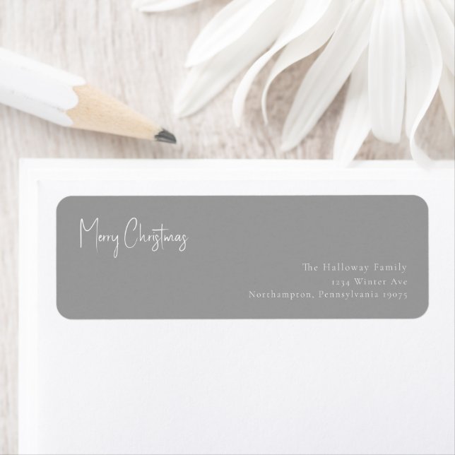 Modern Christmas | Silver Return Address Envelope  (Insitu)