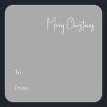 Modern Christmas | Silver To From Square Sticker<br><div class="desc">This modern Christmas | silver to from square sticker is perfect for your minimalist shabby chic boho silver and white holiday greeting. The minimal whimsical handwritten calligraphy is delicate and rustic while staying classy and elegant. You will find that everything about this product is editable, so feel free to add...</div>