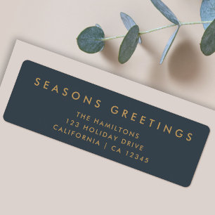 Modern Christmas   Slate Grey and Gold Address