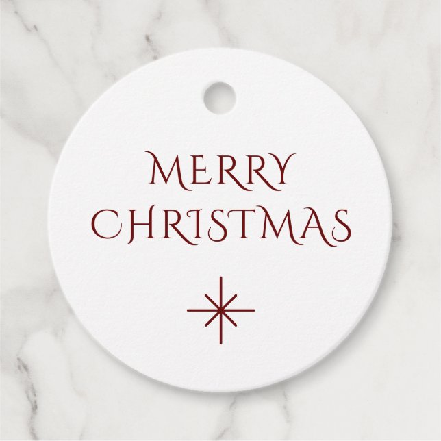Modern Christmas Snowflake Elegant Favour Tags (Front)