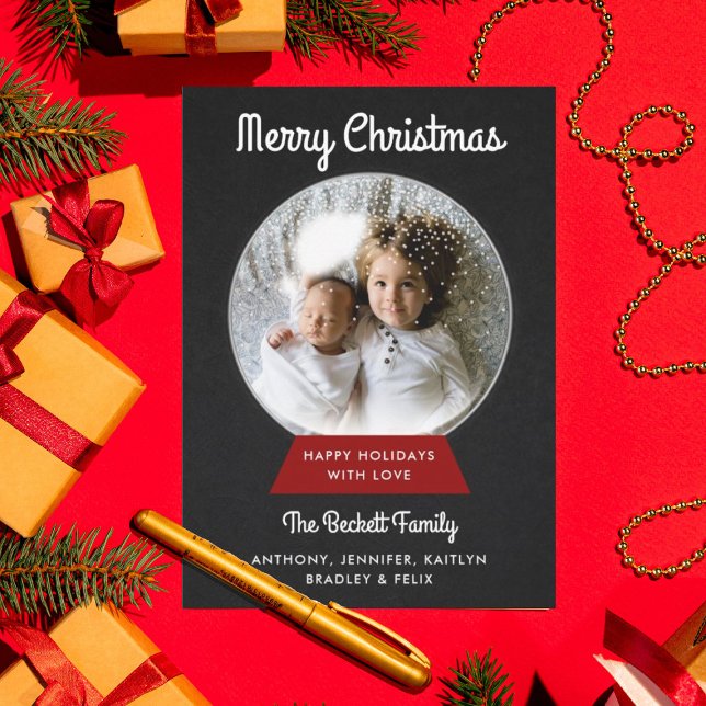 Modern Christmas Snowglobe | Family Photo Holiday (Creator Uploaded)