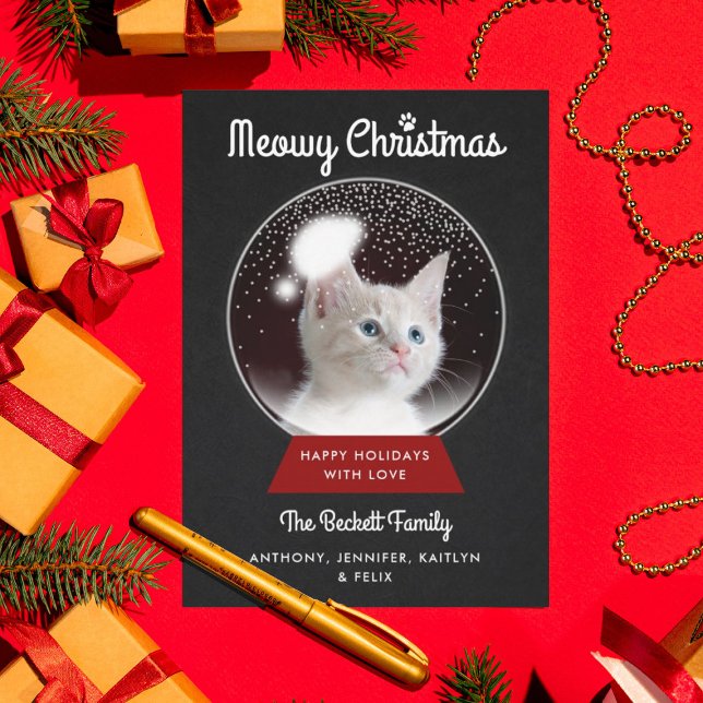 Modern Christmas Snowglobe | Pet Holiday Photo Card (Creator Uploaded)