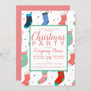 Modern christmas socks illustration pattern script invitation