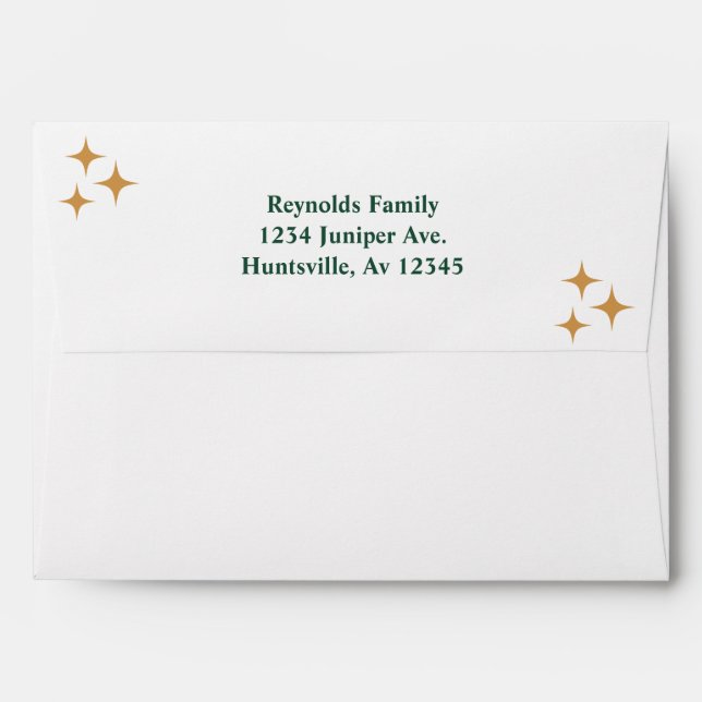 Modern Christmas Star Minimalist Holiday Envelope (Back (Top Flap))