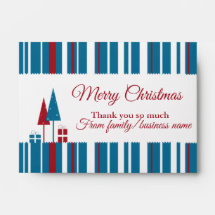 Modern Christmas Stripe Cash Gift Envelope