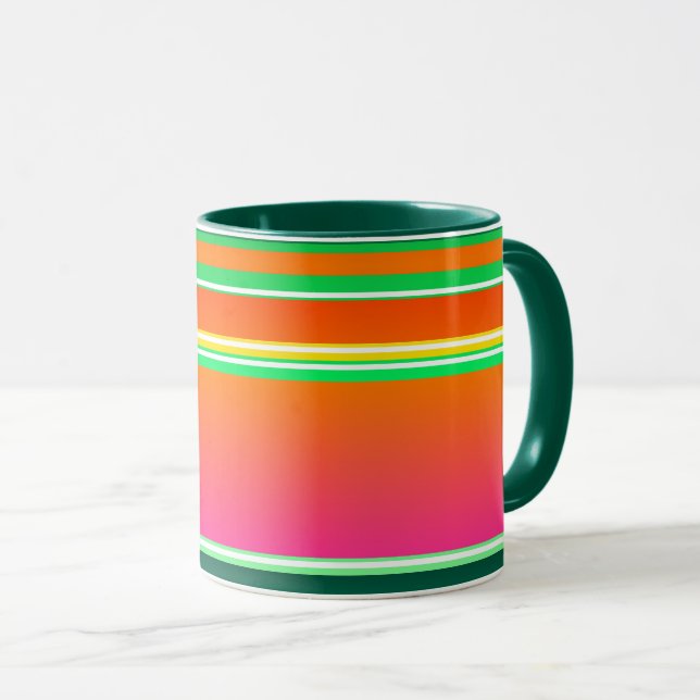 Modern Christmas striped pattern Mug (Front Right)