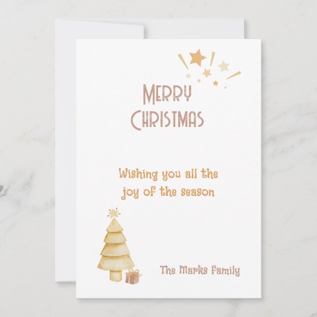 Modern Christmas Stylish Minimalist  Holiday Card (Front)