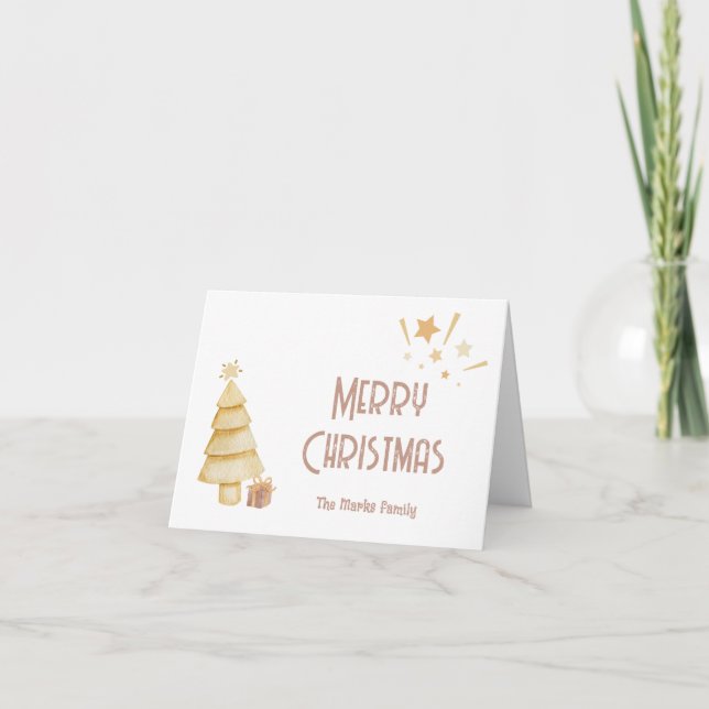Modern Christmas Stylish Minimalist Holiday Card (Front)
