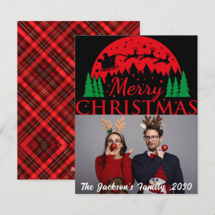 Modern Christmas Stylish Minimalist Script Family Holiday Card