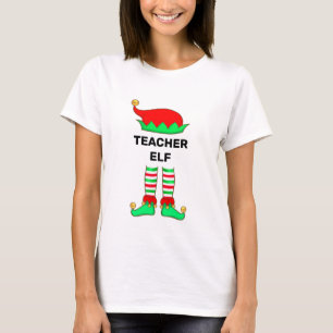 Modern Christmas Teacher Elf T-Shirt