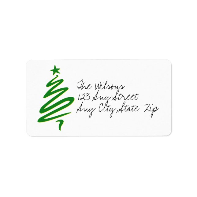 Modern Christmas Tree Address Labels (Front)