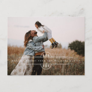 Modern Christmas Tree Banner Flat Holiday Card