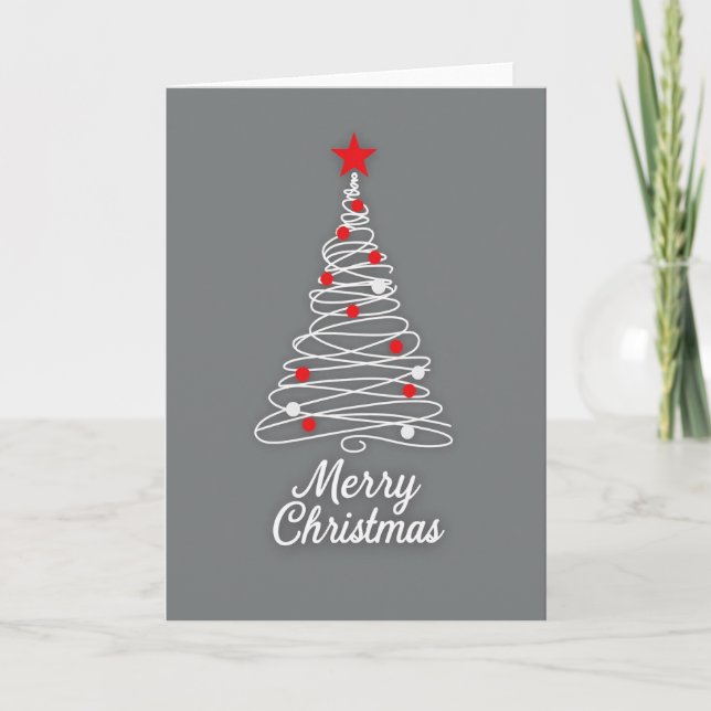 Modern Christmas Tree Card (Front)