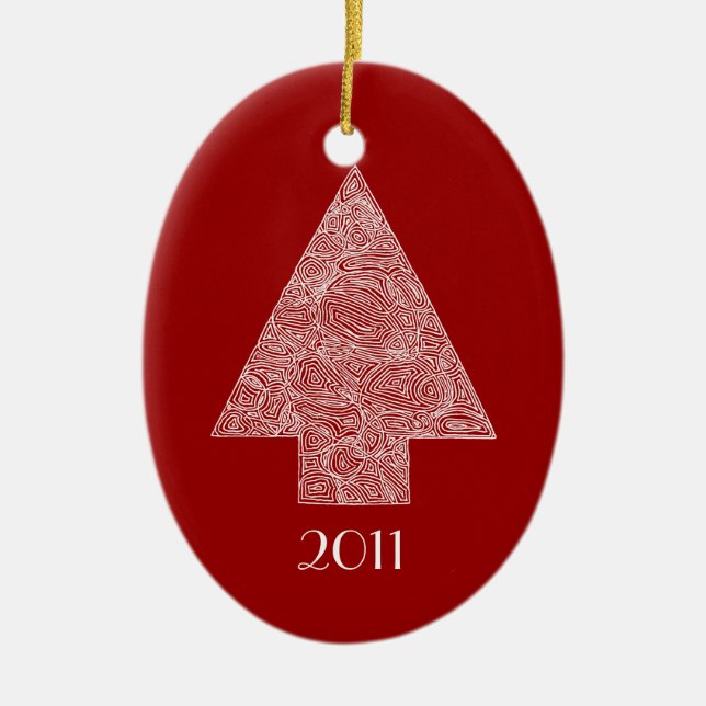 Modern Christmas Tree Ceramic Tree Decoration (Front)