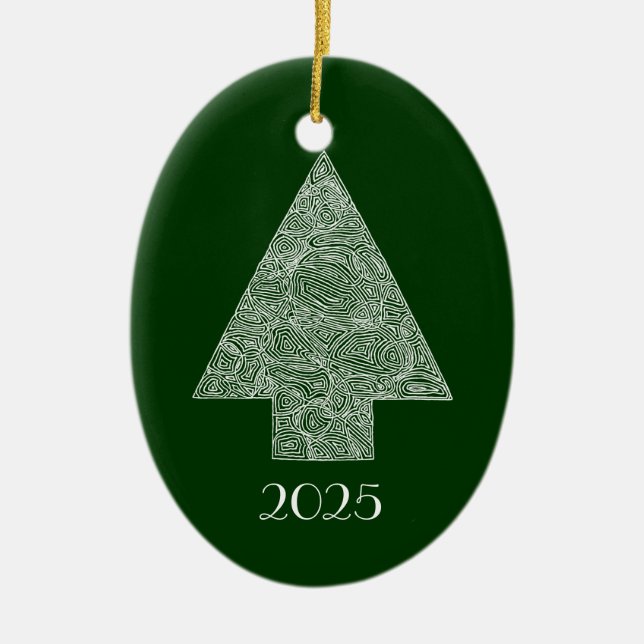 Modern Christmas Tree Ceramic Tree Decoration (Front)