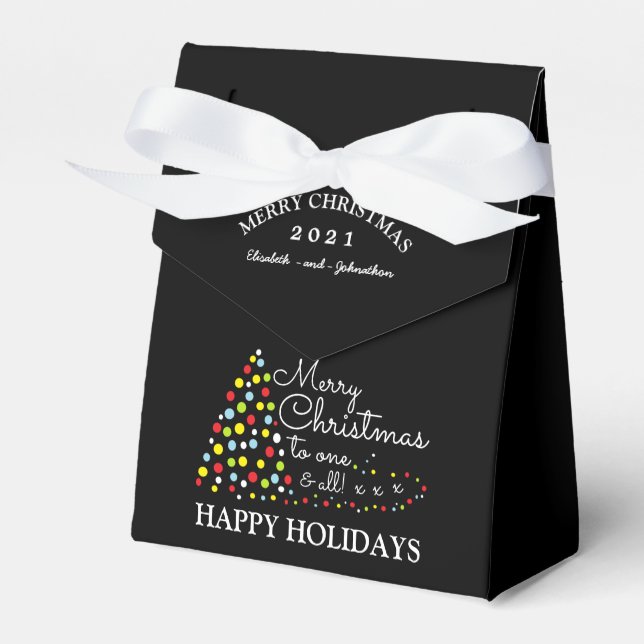 Modern Christmas Tree, Christmas Favour Box (Front Side)