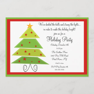 Modern Christmas Tree Christmas Party Invitation