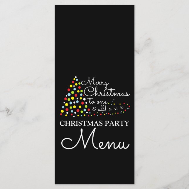 Modern Christmas Tree, Christmas Party Menu (Front)