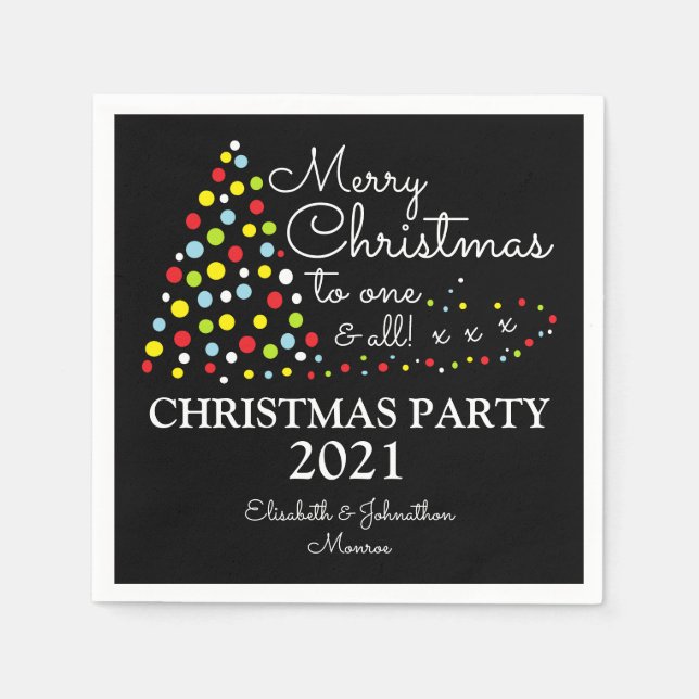 Modern Christmas Tree, Christmas Party Napkin (Front)