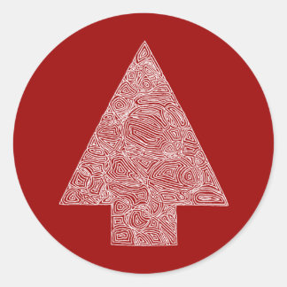 Modern Christmas Tree Classic Round Sticker