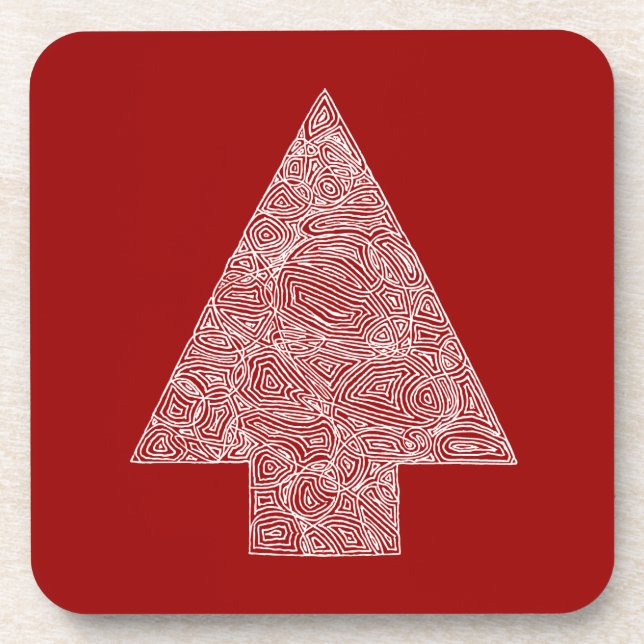 Modern Christmas Tree Coaster (Front)