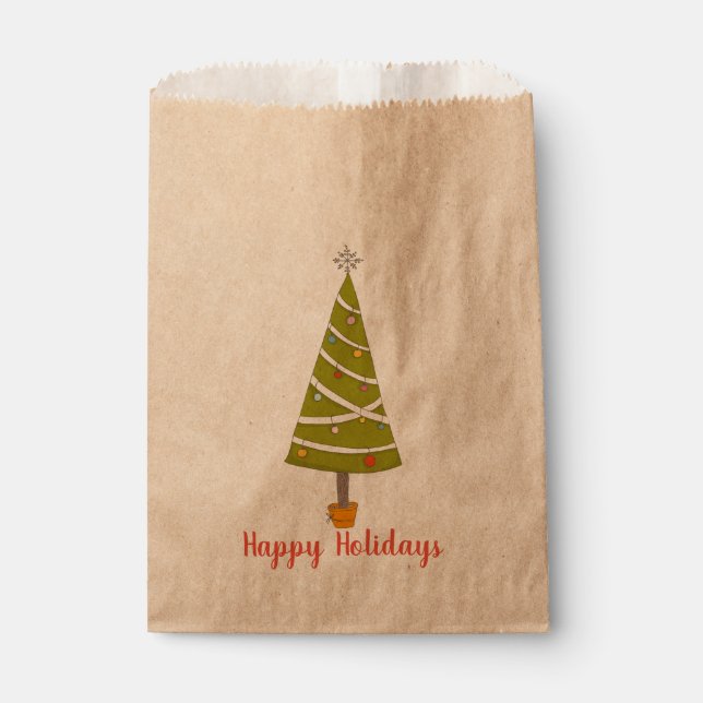 Modern Christmas Tree  Customisable Favour Bags (Front)