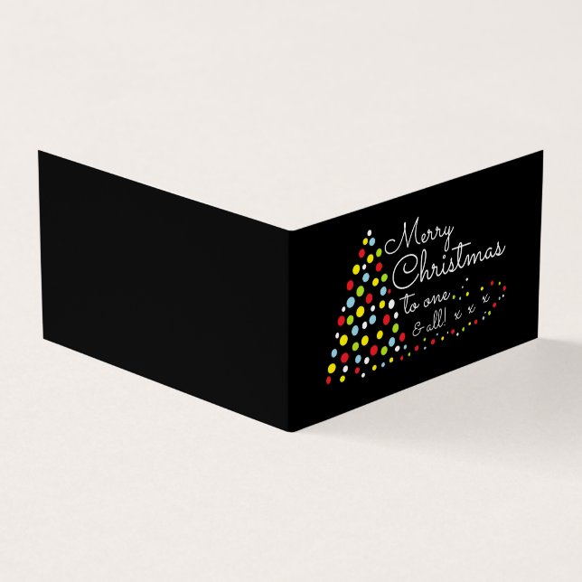 Modern Christmas Tree, Family Photo Christmas Card (Outside)