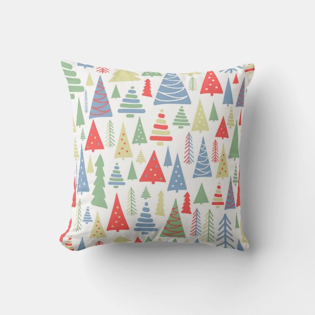 Modern Christmas Tree Farm Cushion (Front)