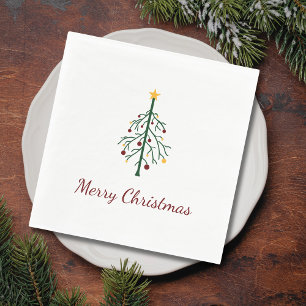 Modern Christmas Tree Festive Holiday Party  Napkin