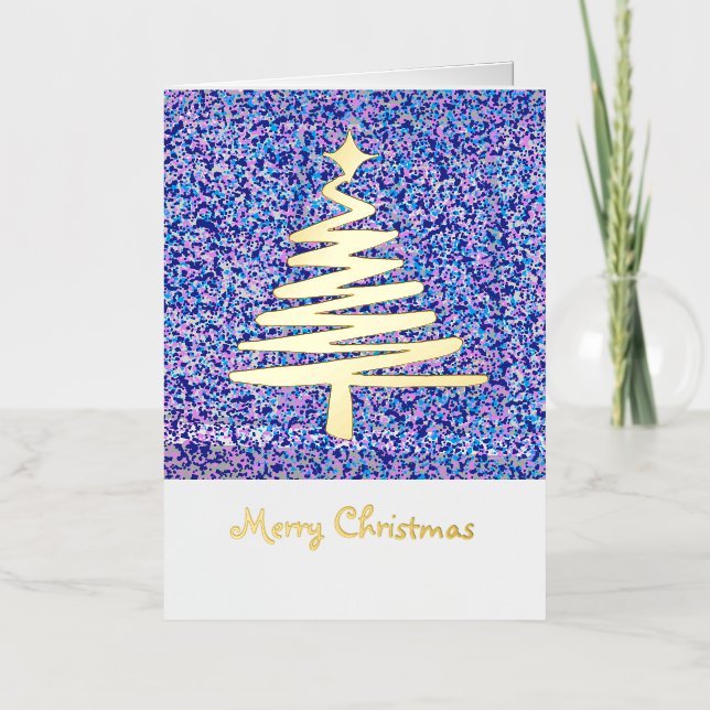 Modern Christmas Tree Foil Greeting (Front)