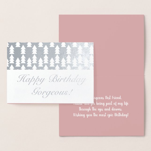 Modern Christmas Tree Geometrical Birthday Foil Card (Display)