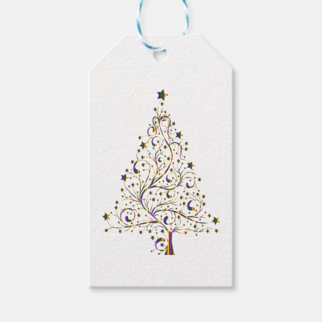 Modern Christmas Tree Gift Tags (Front)