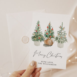 Modern Christmas tree greeting card