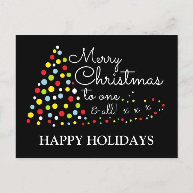 Modern Christmas Tree, Happy Holidays Holiday Post (Front)