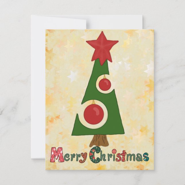 modern Christmas tree Holiday Card (Front)
