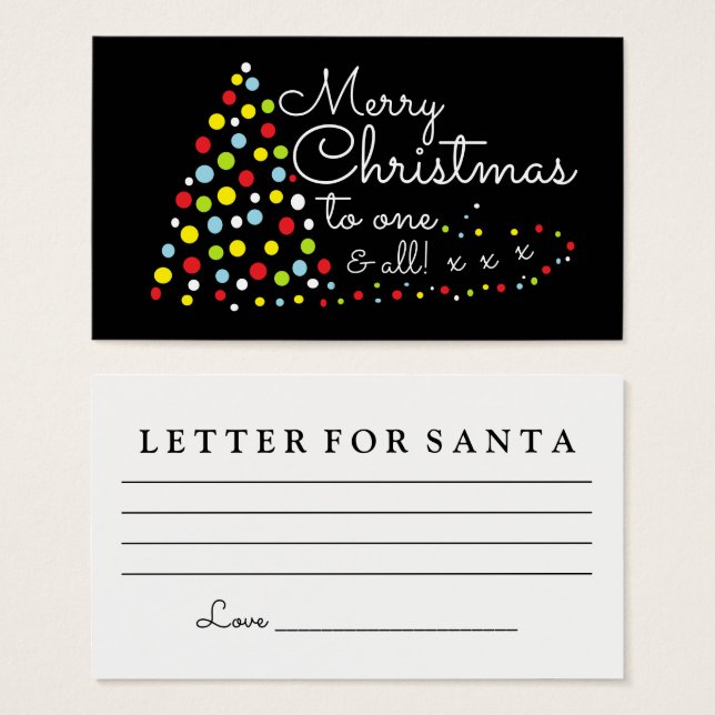 Modern Christmas Tree, Letter For Santa (Front & Back)