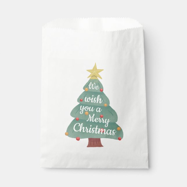 Modern Christmas Tree Merry Christmas Favour Bags (Front)