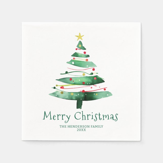 MODERN  CHRISTMAS TREE NAPKIN (Front)