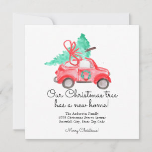 Modern Christmas Tree New Home Car Script Moving Announcement