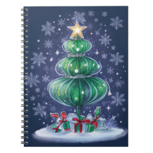 Modern Christmas Tree Notebook
