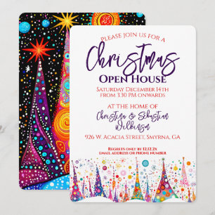 Modern Christmas Tree Open House Invitation
