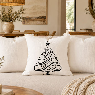 Modern Christmas Tree Outline Decorative Throw Pil Cushion