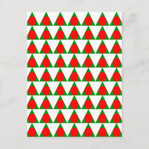 Modern Christmas Tree Pattern Holiday Postcard