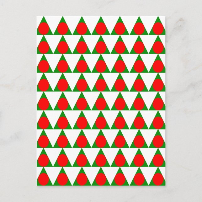 Modern Christmas Tree Pattern Holiday Postcard (Front)